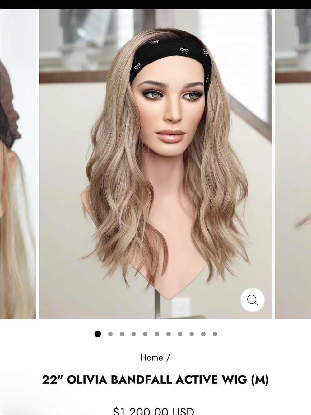Olivia 22" Bandfall Active Wig in Ash Blonde - Headband Style SIZE SMALL